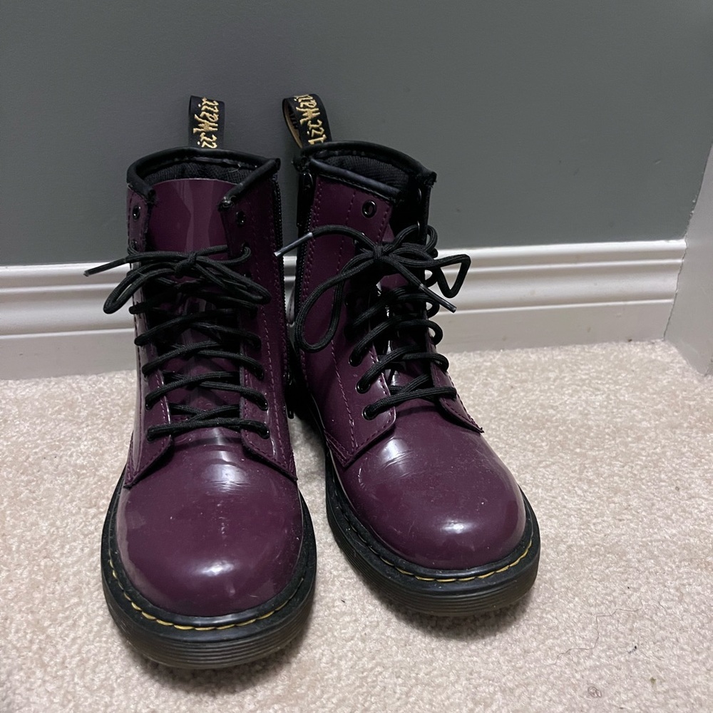 Patent Dr Martens kids boots US size 3